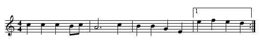Bear Dance - staff notation