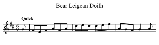 Bear Leigean Doilh - staff notation