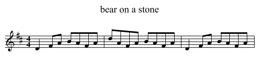 bear on a stone - staff notation