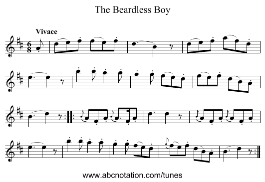 Beardless Boy, The - staff notation