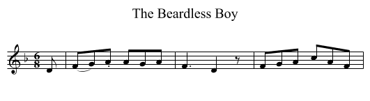 Beardless Boy, The - staff notation