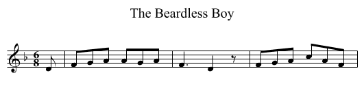 Beardless Boy, The - staff notation