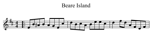 Beare Island - staff notation