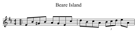 Beare Island - staff notation