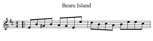 Beare Island - staff notation