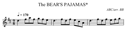 BEAR'S PAJAMAS*, The - staff notation