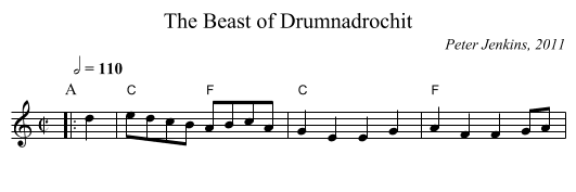 Beast of Drumnadrochit, The  - staff notation