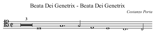 Beata Dei Genetrix - Beata Dei Genetrix - staff notation