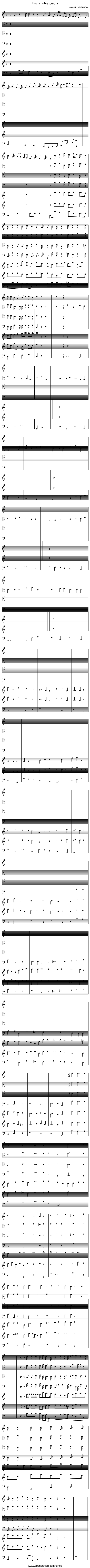 Beata nobis gaudia - staff notation