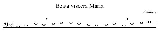 Beata viscera Maria - staff notation