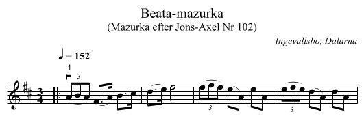 Beata-mazurka - staff notation