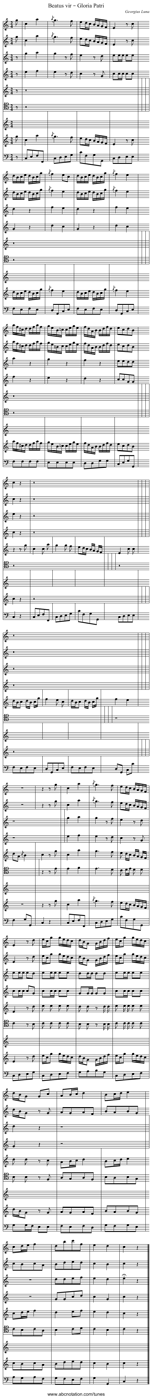 Beatus vir – Gloria Patri - staff notation