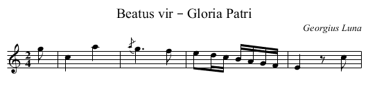 Beatus vir – Gloria Patri - staff notation