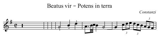 Beatus vir – Potens in terra - staff notation