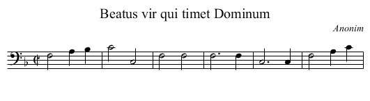 Beatus vir qui timet Dominum - staff notation