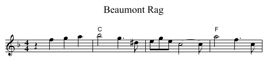 Beaumont Rag - staff notation