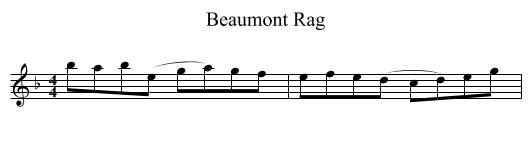 Beaumont Rag - staff notation