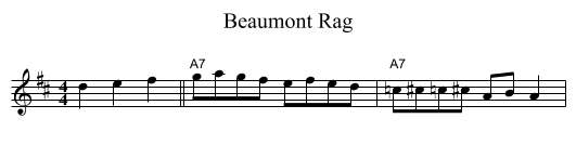 Beaumont Rag - staff notation