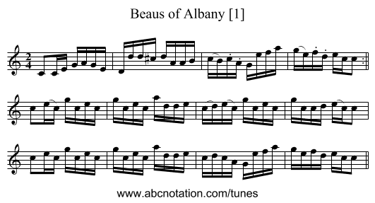 Beaus of Albany [1] - staff notation