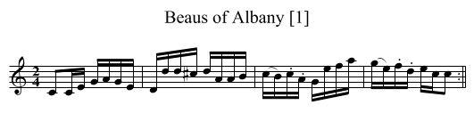 Beaus of Albany [1] - staff notation
