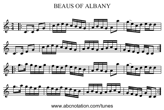 BEAUS OF ALBANY - staff notation