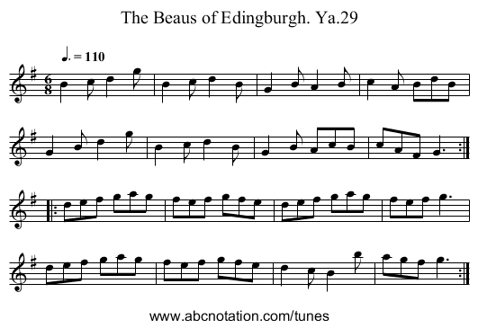 Beaus of Edingburgh. Ya.29, The - staff notation