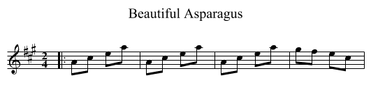 Beautiful Asparagus - staff notation