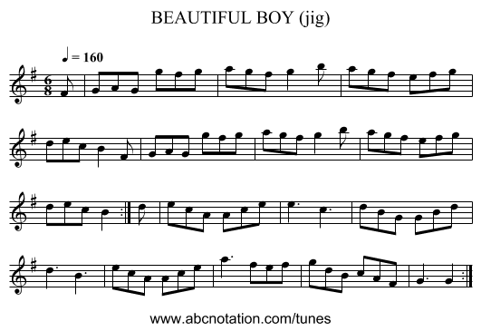 BEAUTIFUL BOY (jig) - staff notation