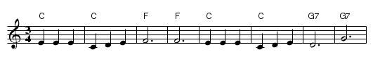 Beautiful brown eyes - staff notation