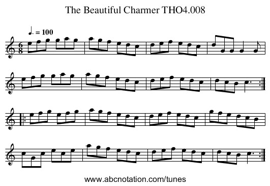 Beautiful Charmer THO4.008, The - staff notation
