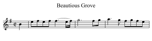 Beautious Grove - staff notation