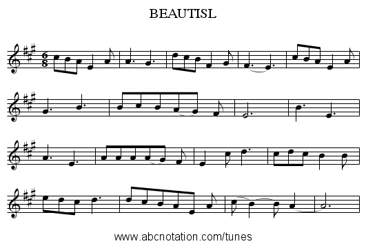 BEAUTISL - staff notation