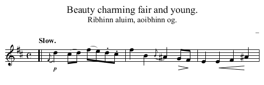 Beauty charming fair and young. - staff notation