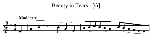 Beauty in Tears   [G] - staff notation