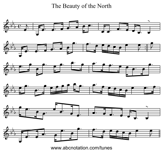 Beauty of the North, The - staff notation