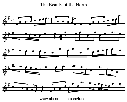Beauty of the North, The - staff notation