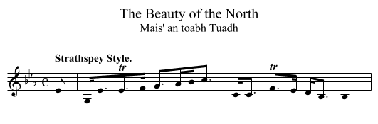 Beauty of the North, The  - staff notation