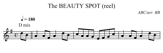 BEAUTY SPOT (reel), The - staff notation