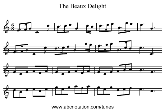 Beaux Delight, The - staff notation