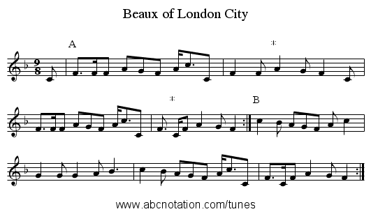 Beaux of London City - staff notation