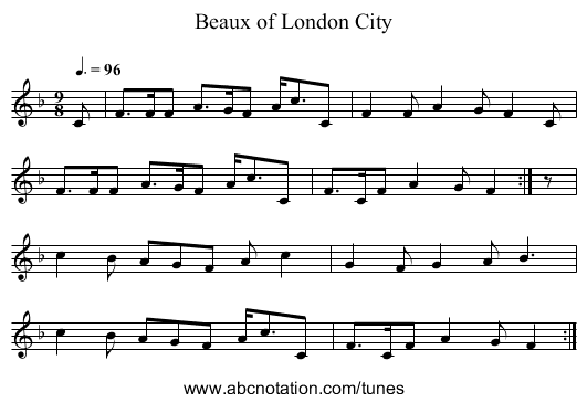 Beaux of London City - staff notation