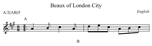 Beaux of London City - staff notation
