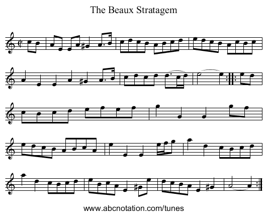 Beaux Stratagem, The - staff notation