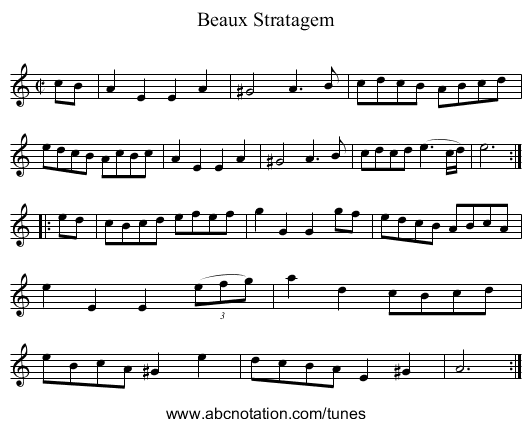 Beaux Stratagem - staff notation