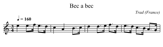 Bec a bec - staff notation