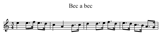 Bec a bec - staff notation