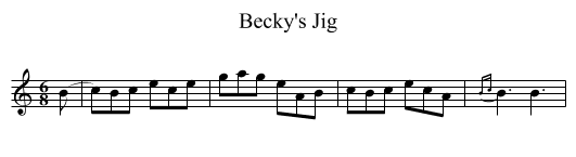 Becky's Jig - staff notation