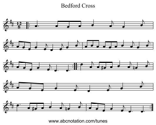 Bedford Cross - staff notation