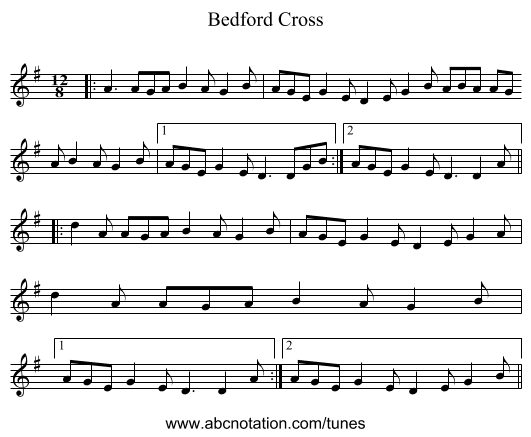 Bedford Cross - staff notation