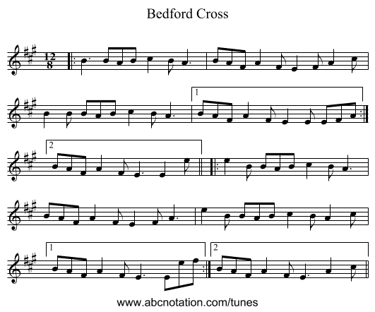 Bedford Cross - staff notation